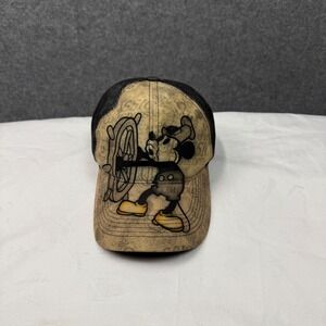 Disney Steamboat Willie Mickey Mouse Hat Walt Disney World Adjustable Denim Cap